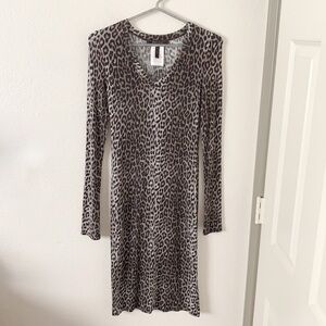 BCBG MaxAzria Bodycon Animal Print Midi Dress